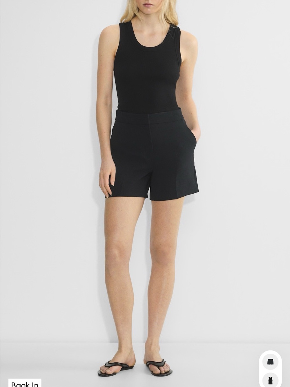 Aritzia Black High-Rise Tailored Bermuda Shorts